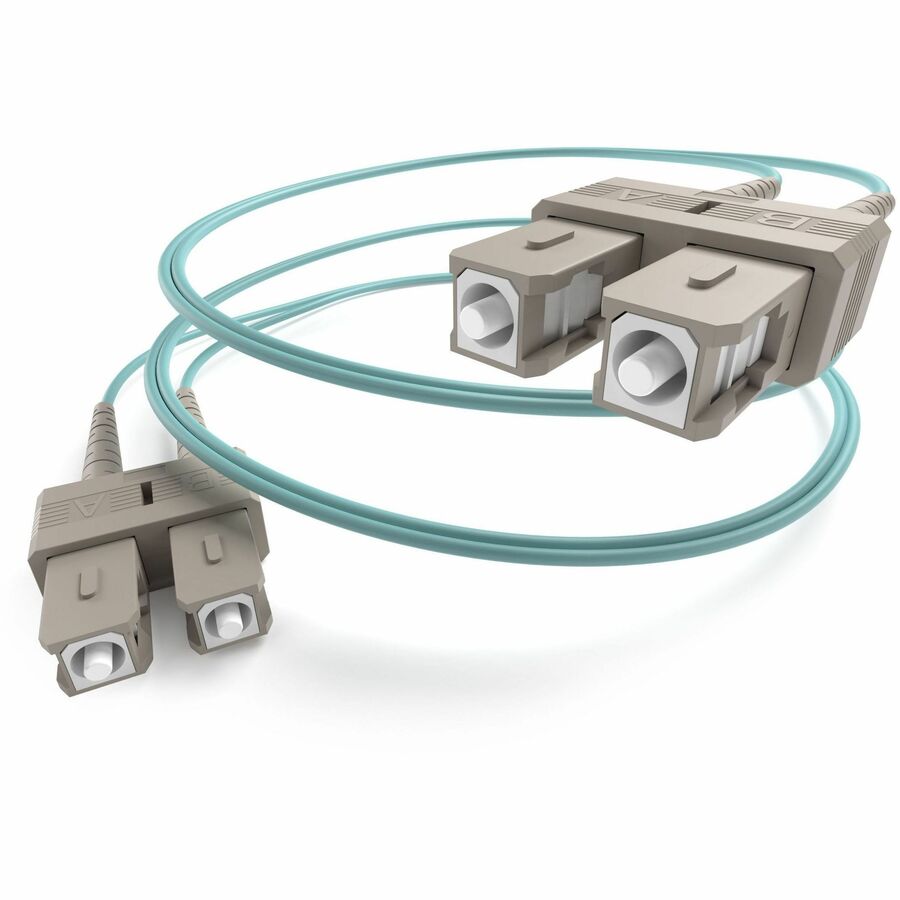 1 METER SC-SC OM3 10GIG FIBER OPTIC CABLE, AQUA, OFNR, 50/125 FIBER, MULTIMODE D