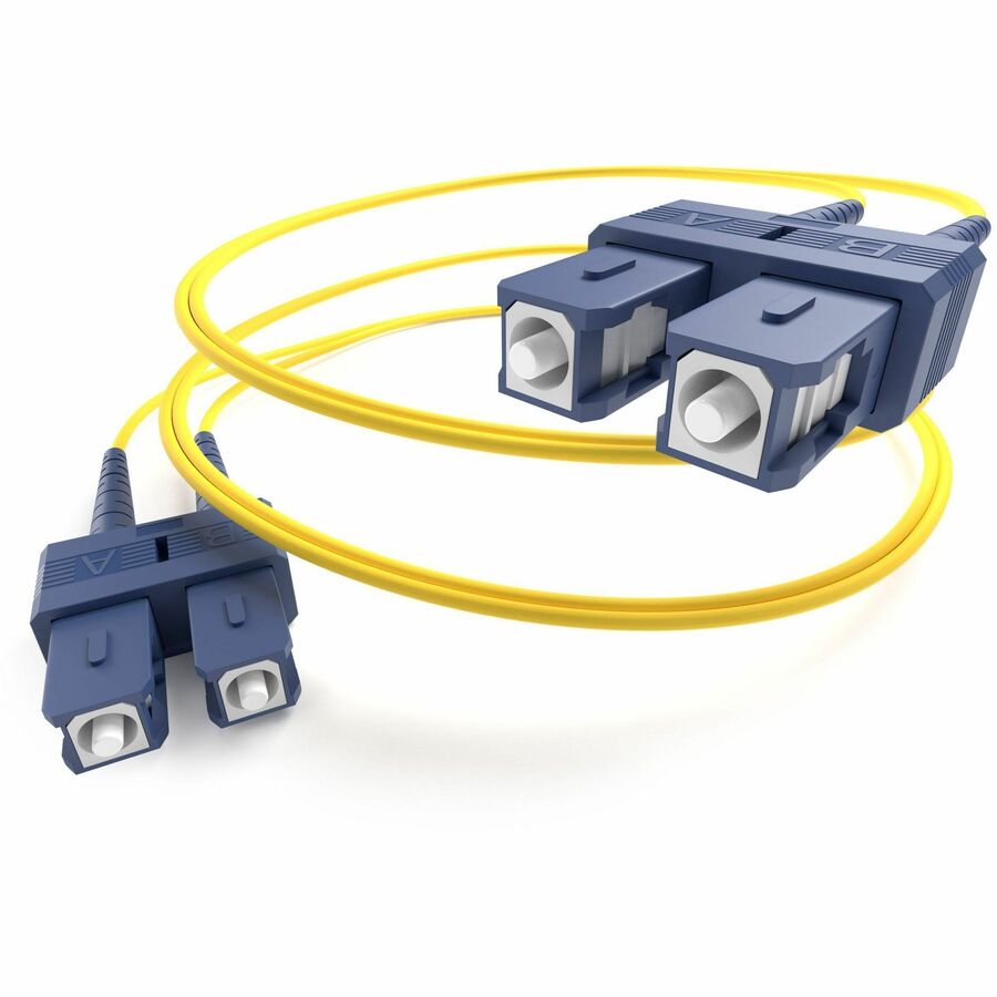 15 METER SC-SC SINGLEMODE FIBER OPTIC CABLE, YELLOW, OFNR, 9/125 FIBER, SINGLE-M