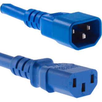 POWER CORD C13 - C14, 18AWG, 10AMP, 250V, SVT JACKET, BLUE, 4FT, IEC C13 TO IEC