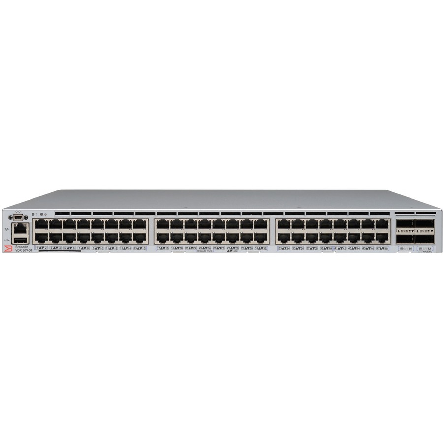 VDX 6740T 48P 10GB-T PORTS ONLY - NO OPTICS AC NON-PORT SIDE EXHAUST AIRFLOW