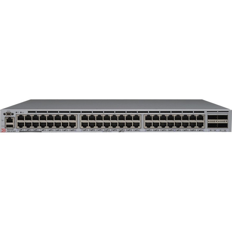 VDX 6740T 48P 10GB-T PORTS ONLY AND 4P QSFP+ - NO OPTICS AC PORT SIDE EXHAUST AI