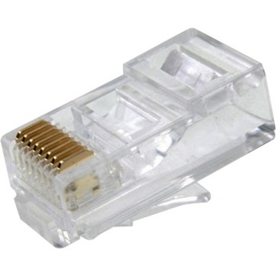 RJ45 CAT5E 8P8C MODULAR PLUG 100 PACK FOR ROUND SOLID CABLE