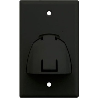 SINGLE GANG HINGED BULL NOSE WP BK