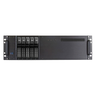 D-350HN-T 3U COMPACT 5X3.5IN BAY TRAYLESS HOTSWAP MICROATX CHASSIS BLACK