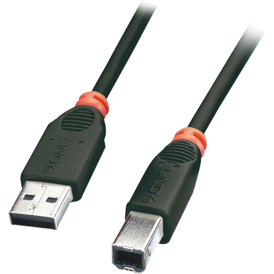 LINDY 3m USB 2.0 Cable - Type A to B, Black