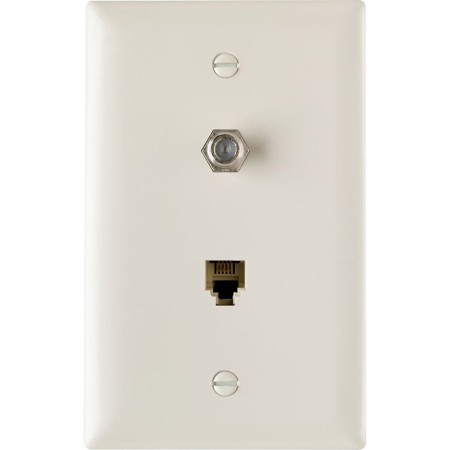 1 TELE/1 F TYPE COAX IN 1G TP PLT LA