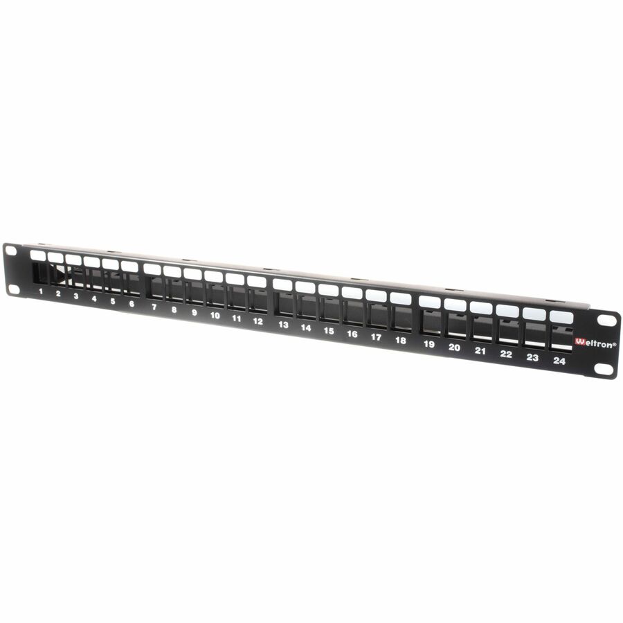 24 PORT 1RU BLANK KEYSTONE PATCH PANEL REAR LOAD