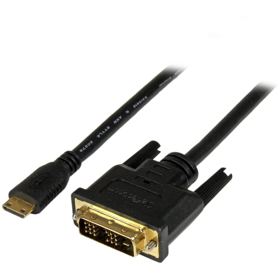StarTech 1m (3.3 ft) Mini HDMI to DVI Cable, DVI-D to HDMI Cable (1920x1200p), HDMI Mini Male to DVI-D Male Display Cable Adapter