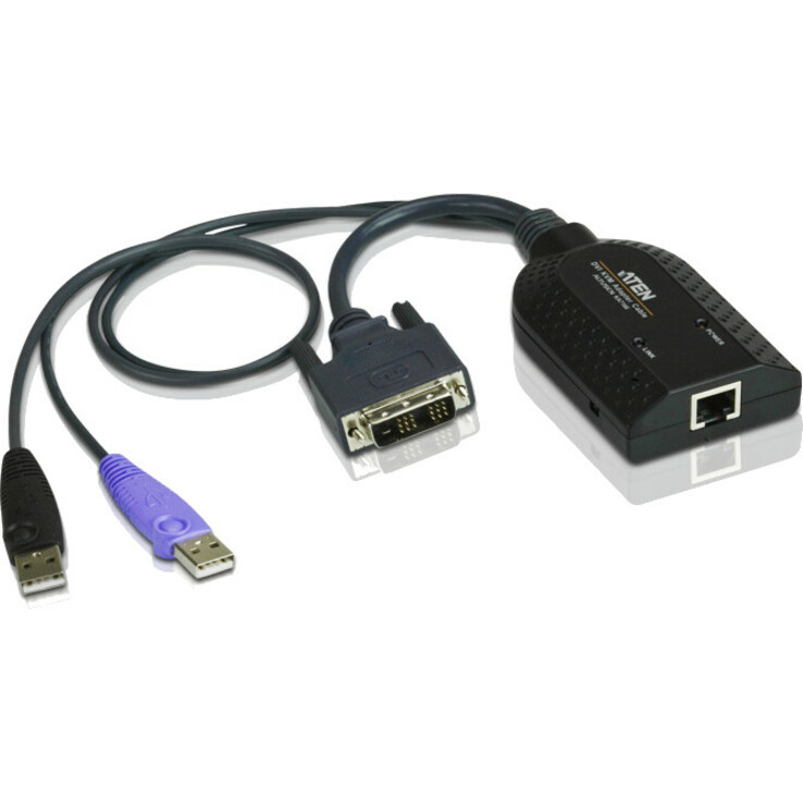 DVI USB VM KVM ADAPTER W/ CARD READER - 1 X RJ-45 FEMALE, 2 X USB TYPE A MALE,