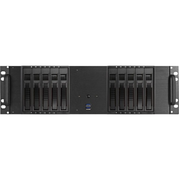 ISTARUSA 3U ATX 10X3.5 HS CHASSIS BLK PS2/ MINI-REDUNDANT, 19D