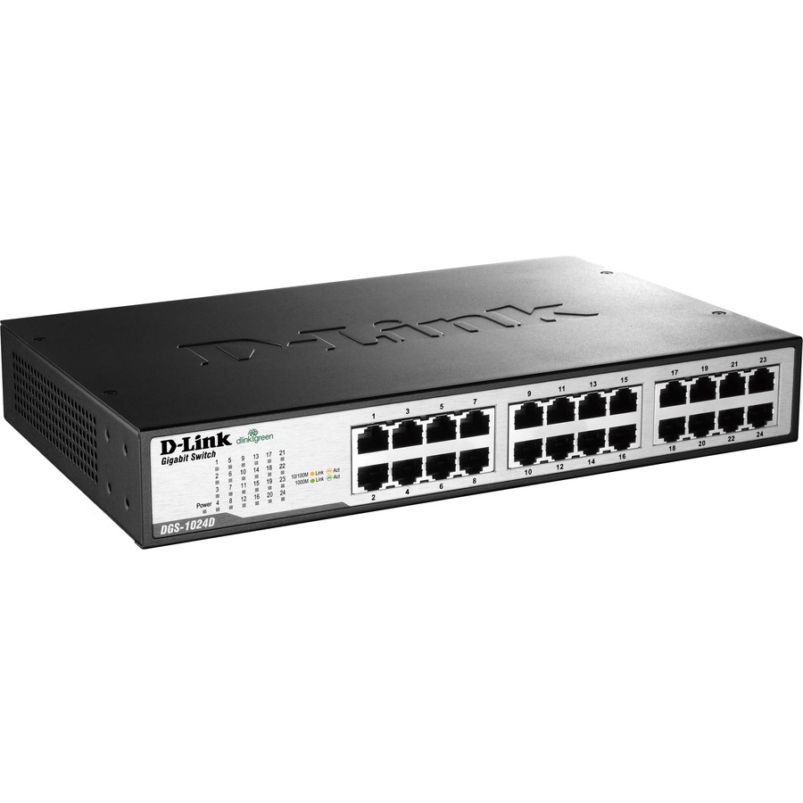 D-LINK Business (DGS-1024D) 24-Port 10/100/1000 Desktop/Rackmount Switch with Metal Chassis