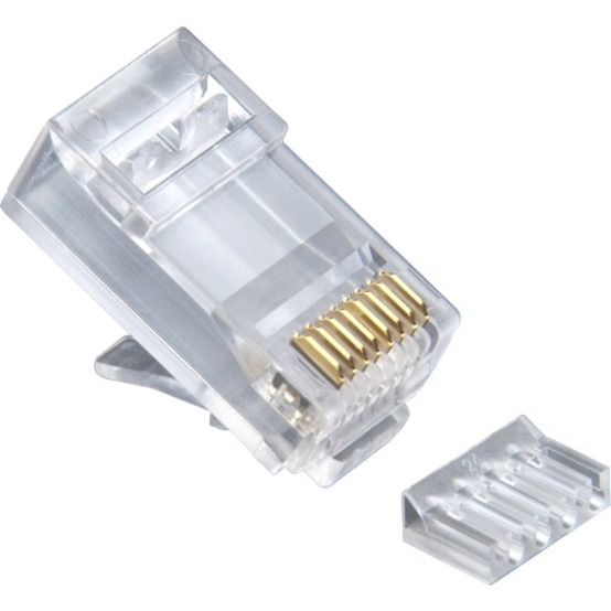 RJ45 (8P8C), CAT6 2 PC. ROUND-SOLID 3-PRONG, W/LINER. 100/JAR.