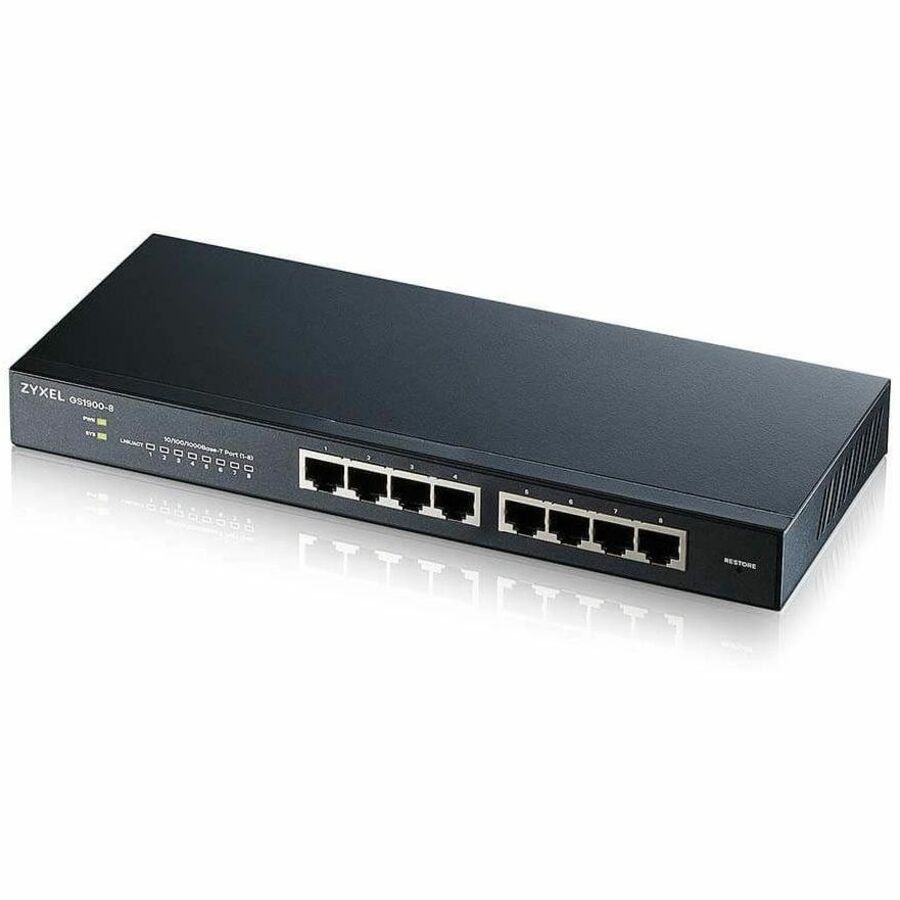 GS1900-8 - FANLESS 8 PORT GBE L2 WEB MANAGED SWITCH