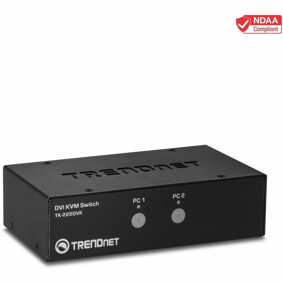 TRENDnet TK-222DVK 2-Port DVI KVM Switch Kit | Dual PC, USB Sharing
