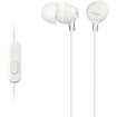 SONY MDR-EX15AP In-Ear EX Monitor Headphones with Mic & Remote, White | Smart Key App Compatible for Android Users