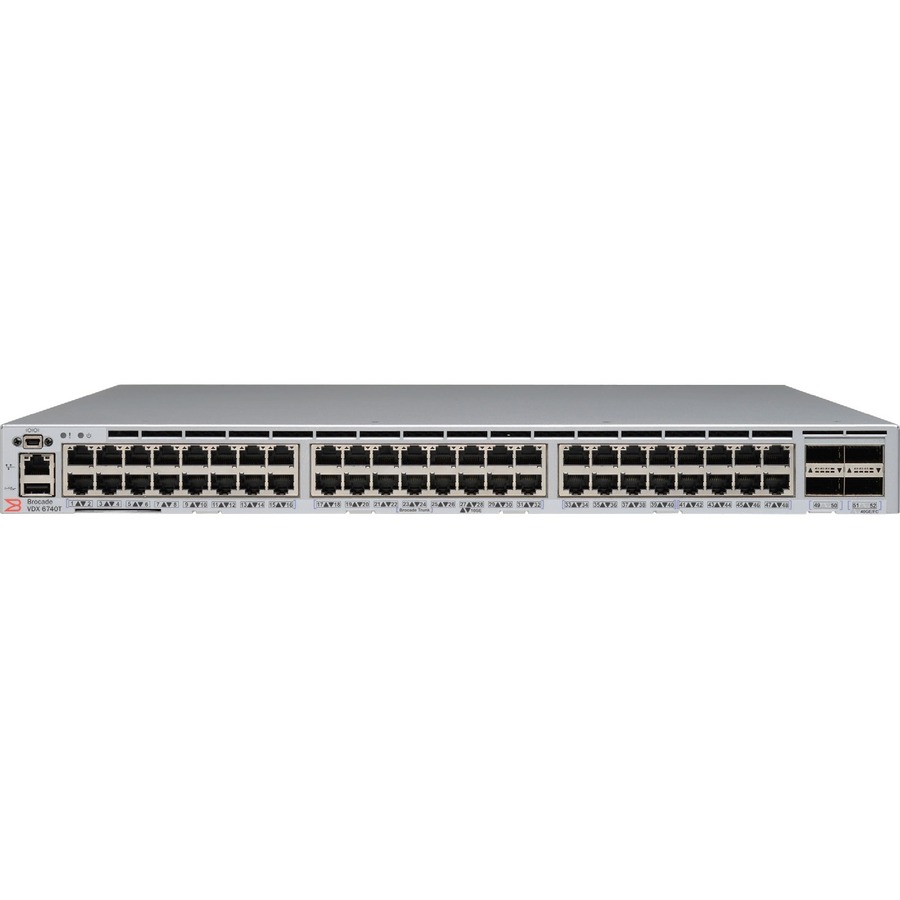 VDX 6740T 48P 1GBASE-T PORTS2 40GBE QSFP+ UPGRADABLE TO 10GBASE-T VIA LICENSE O