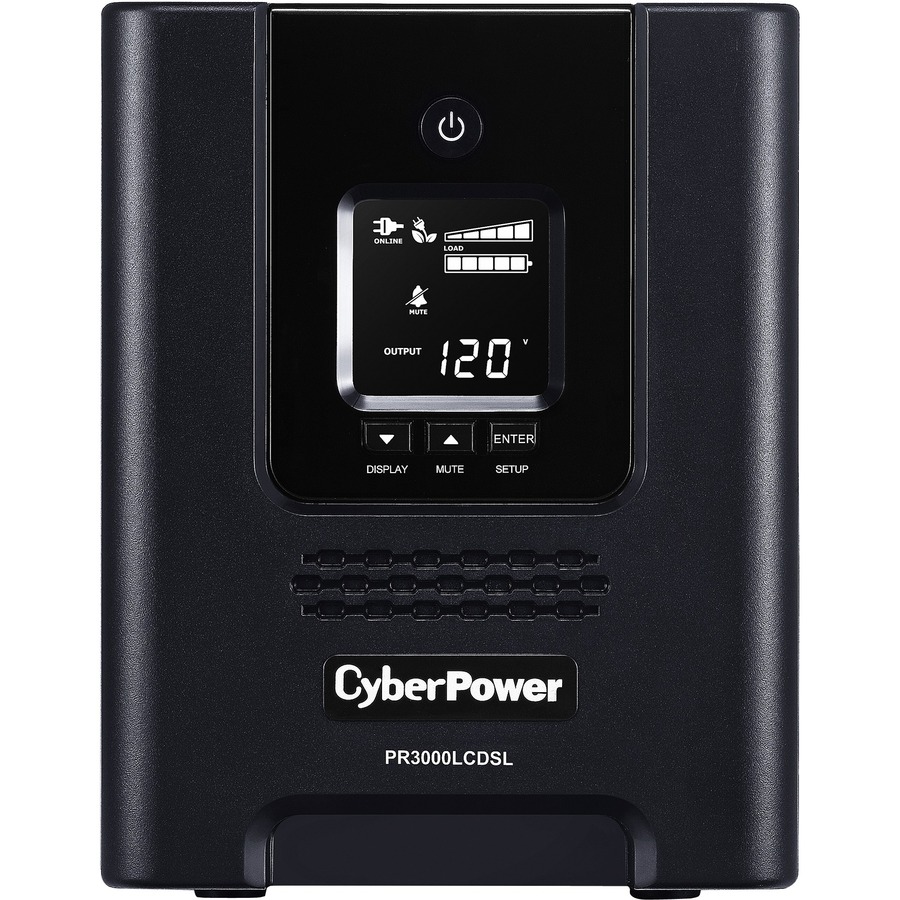 CyberPower Smart App Sinewave PR3000LCDSL 3000VA Pure Sine Wave Tower LCD UPS - Tower - 8 Hour Recharge - 1.98 Minute Stand-by - 120 V AC Input - 6 x NEMA 5-20R, 1 x NEMA L5-30R