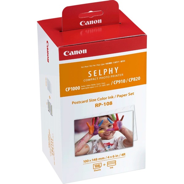 CANON RP-108 Color Ink/Paper Set for SELPHY CP1500/CP1300/CP1200/CP910