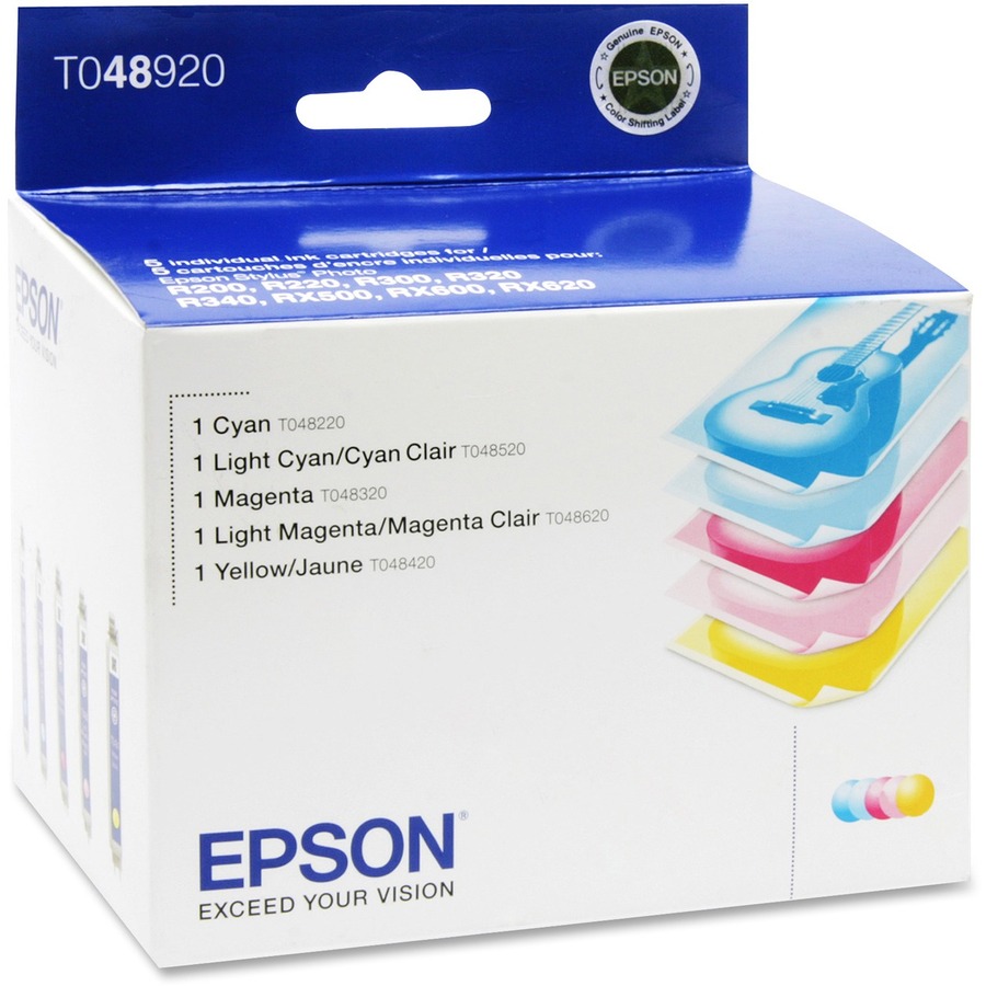 Epson (48 / T048920) - Paquet de 5 cartouches d'encre couleur pour imprimantes Epson