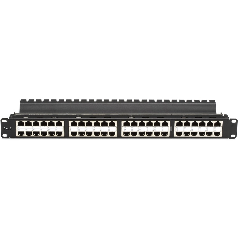 CAT6 FEED-THROUGH HIGH-DENSITY PATCH PANEL - 1U, SHIELDED, 48-PORT