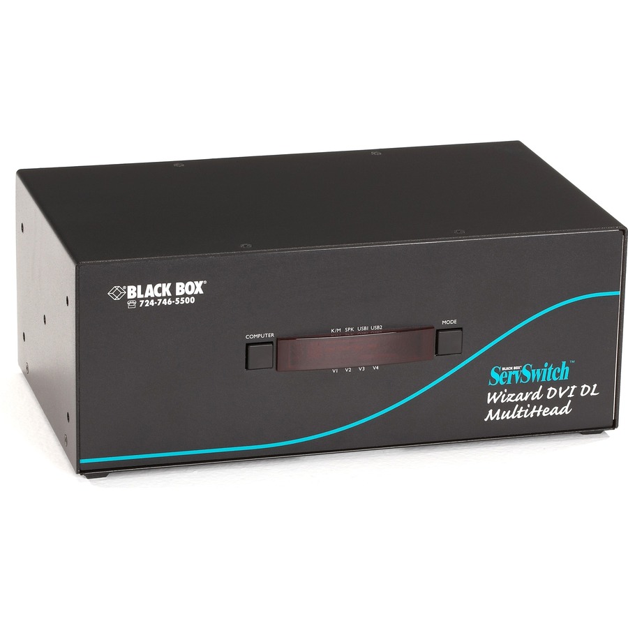 KVM SWITCH - QUAD-HEAD, DVI-D DUAL-LINK, USB TRUE EMULATION, AUDIO, 4-PORT