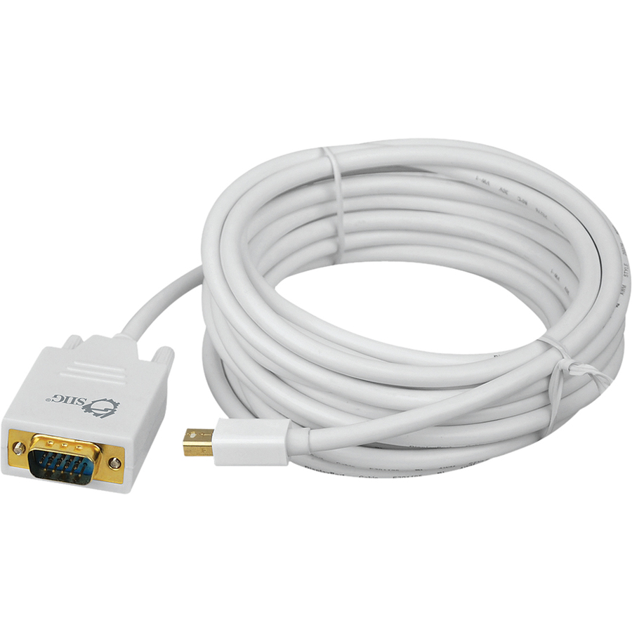 DISPLAYPORT OUTPUT 15FT MINI DISPLAYPORT TO VGA CONVERTER CABLE, MDP MALE TO VGA