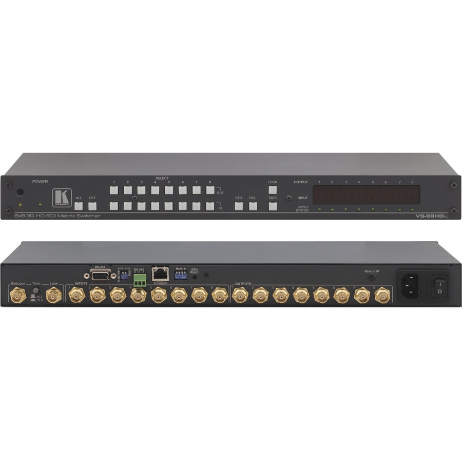 THE VS-88HDXL IS A HIGH-PERFORMANCE MATRIX SWITCHER FOR 3G HD-SDI AND HD-SDI DUA