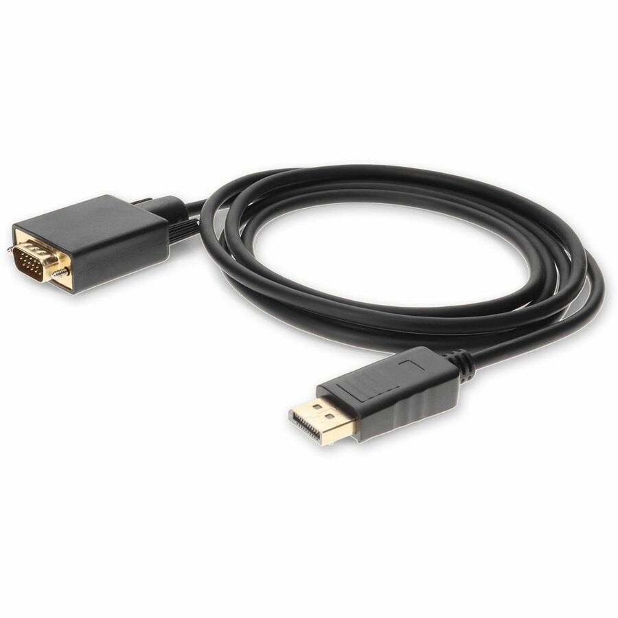 ADDON 1.82M (6.00FT) DISPLAYPORT MALE TO VGA MALE BLACK ADAPTER CABLE