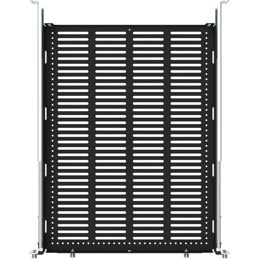 4POST SLIDING SHELF BLACK IN COLOR, 95 LB WEIGHT CAPACITY. WORKS WITH 4 POST ROU