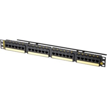 CABLES TO GO CLARITY CAT6A 24 PORT FLAT PANEL, 110/6PORT, T568A/B, 1RU, BLACK -