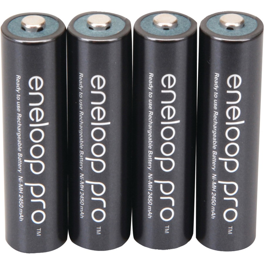Panasonic (Eneloop Pro) - Paquet de 4 piles AAA 1,2 V rechargeables au Ni-MH préchargées de 900 mAh | [BK4HCCA4BA]