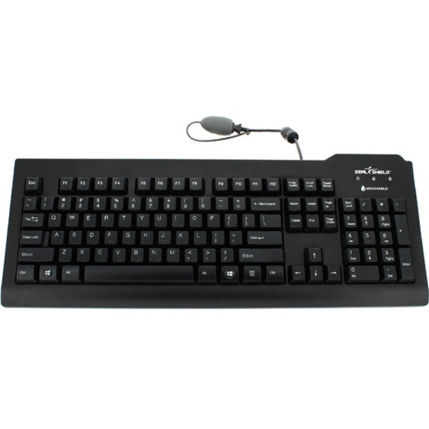 Waterproof Truetype Keyboard Ip68 Black - Dishwasher Safe Medical Grade.  Stands up to Harsh Disinfectants and Cleaners. Plug & Play USB Connector  & Seal Cap. Ideal in All Medical Environments. Us, Qwerty, W/  Keylock.