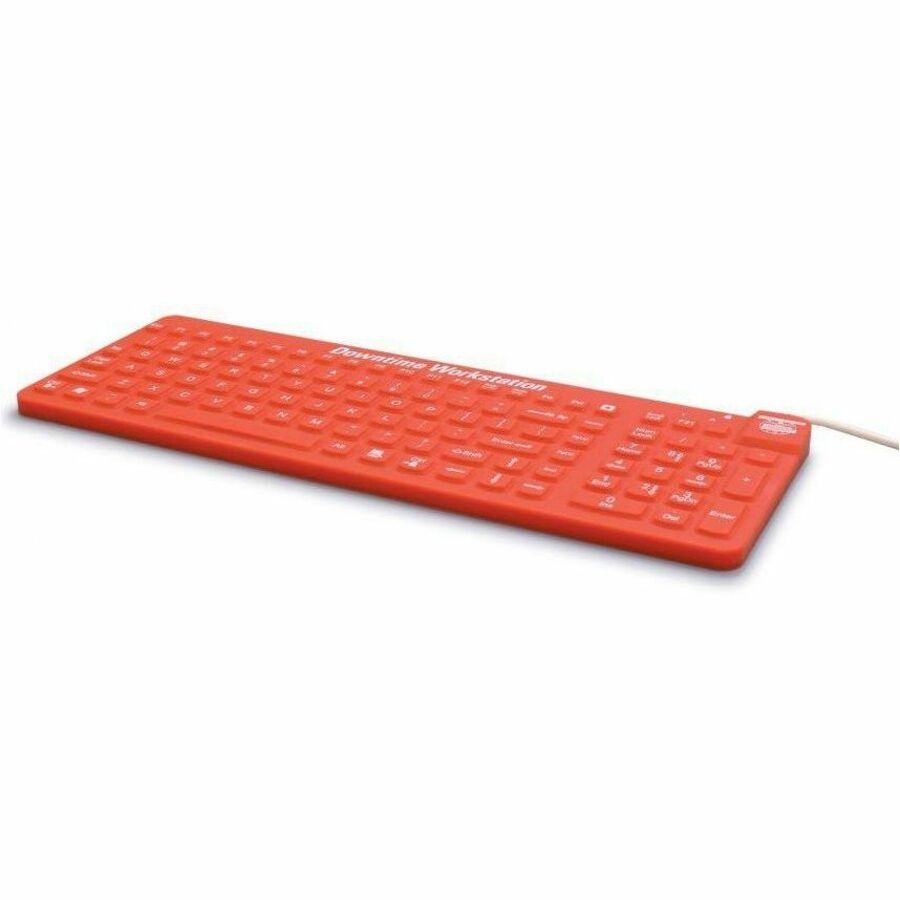 RED WATERPROOF, SEALED, SILICONE MEDICAL GRADE KEYBOARD FOR DOWNTIME WORKSTATION