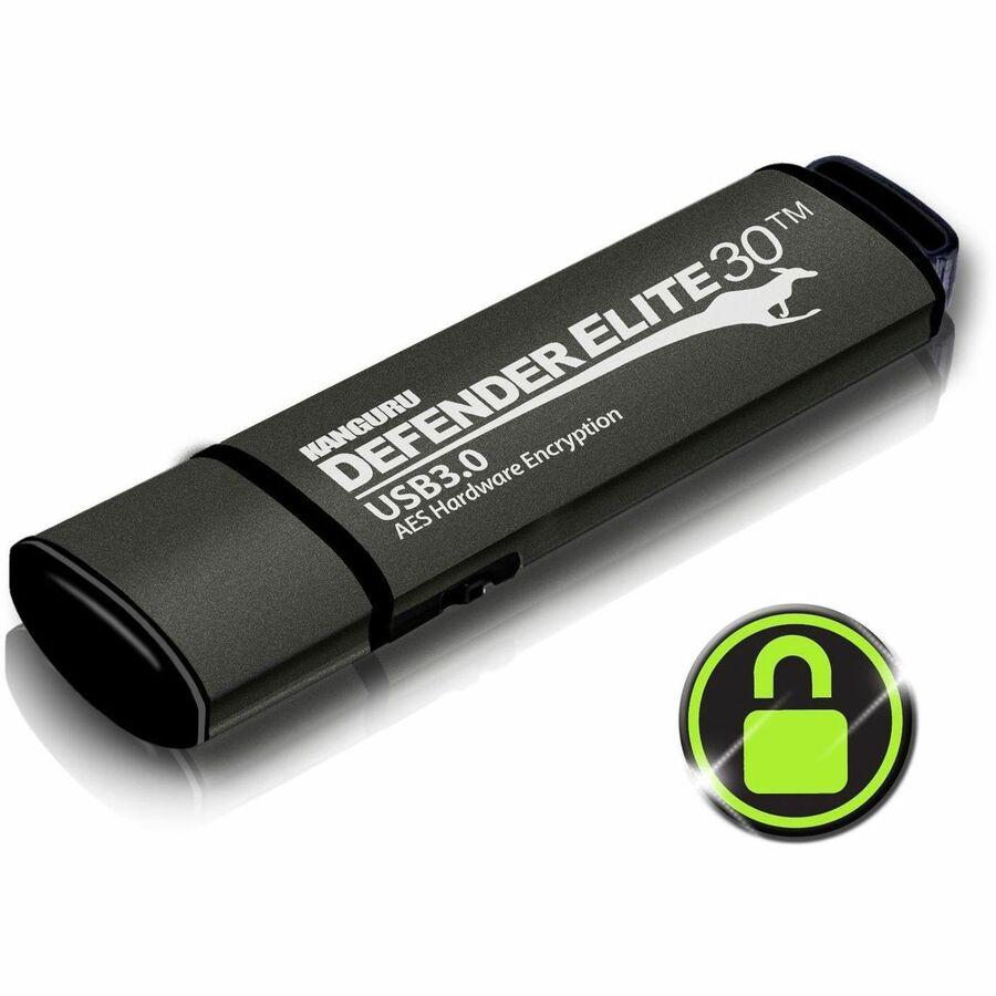 Kanguru Defender Elite30 Secure Flash Drive W/Physical Write Protect Switch-16g-