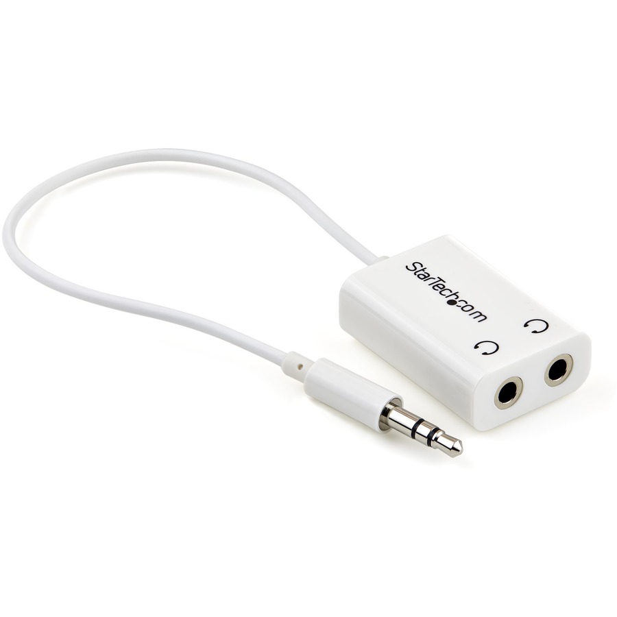 Câble diviseur pour écouteurs mince StarTech MUY1MFFADPW, 3,5 mm vers 2x3,5 mm mâle/femelle, blanc (MUY1MFFADPW)