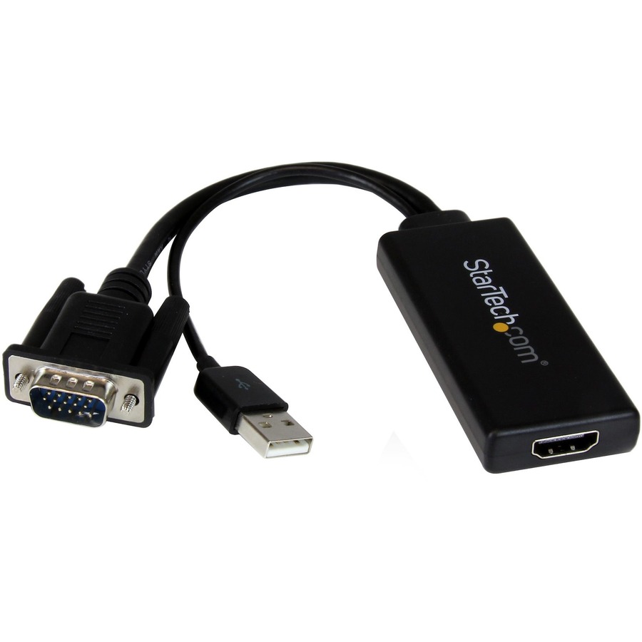 STARTECH Adaptateur VGA vers HDMI avec alimentation et audio USB (noir) (VGA2HDU)