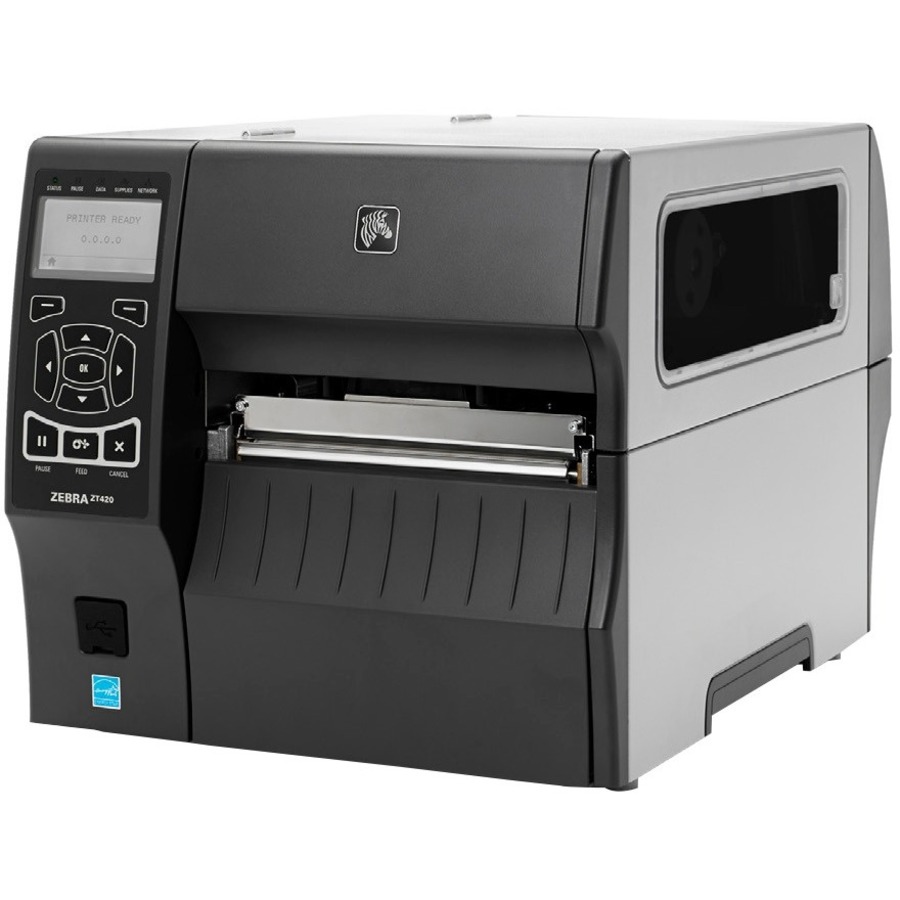 Zebra ZT420 Industrial Label Printer (ZT42063-T010000Z) | USB, Bluetooth, RS-232 Serial, Ethernet - Duty Cycle 5000+, Thermal Transfer Monochrome