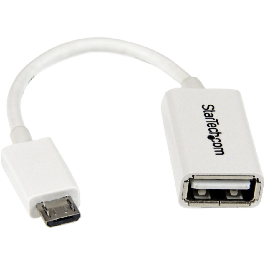 StarTech 5in White Micro USB to USB OTG Host Adapter M/F |UUSBOTGW