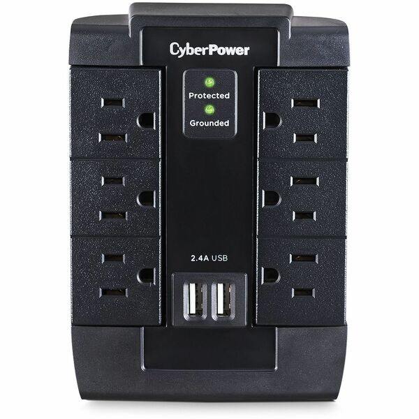 CyberPower 6 Outlets 1200 Joules Wall Mount Surge Protector CSP600WSU