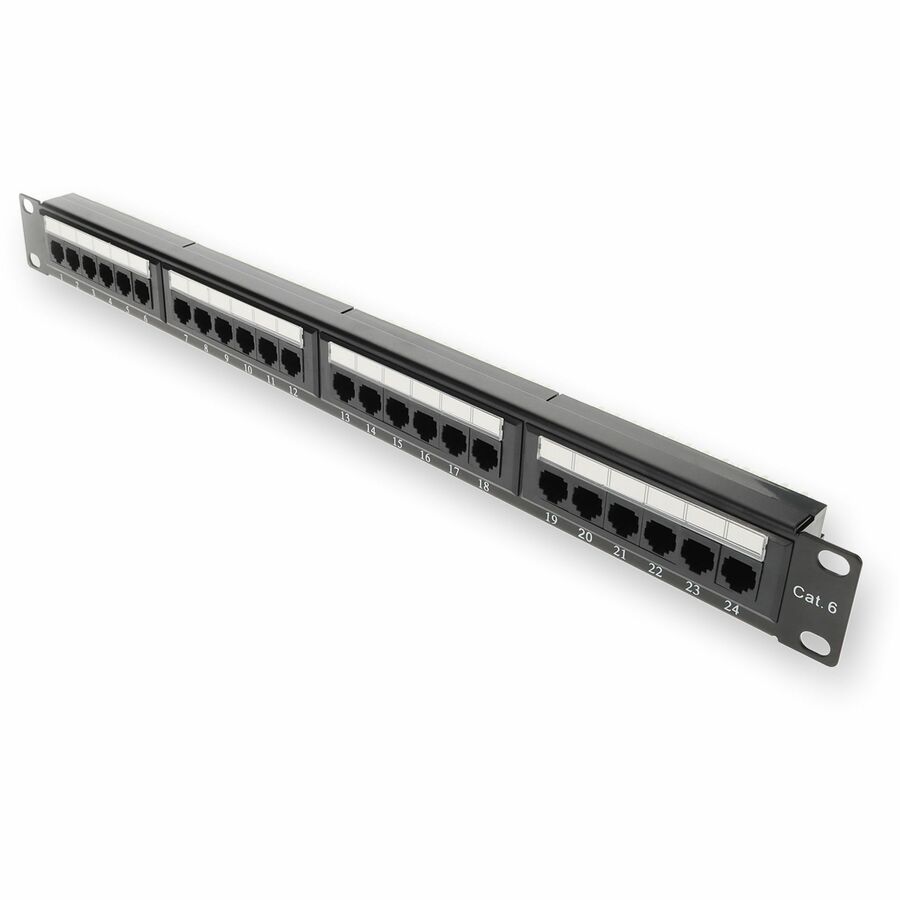 ADDON 19-INCH CAT6 24-PORT STRAIGHT PATCH PANEL WITH 110-TYPE 1U MOUNTED TO ANY