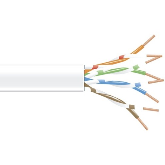 CAT6 550-MHZ STRANDED ETHERNET BULK CABLE - UNSHIELDED (UTP), CM PVC, WHITE, 100