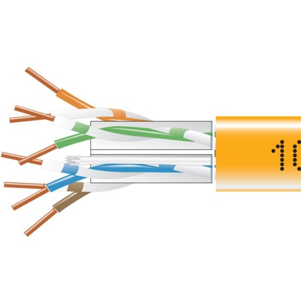 CAT6 550-MHZ SOLID ETHERNET BULK CABLE - UNSHIELDED (UTP), CMP PLENUM, ORANGE, 1