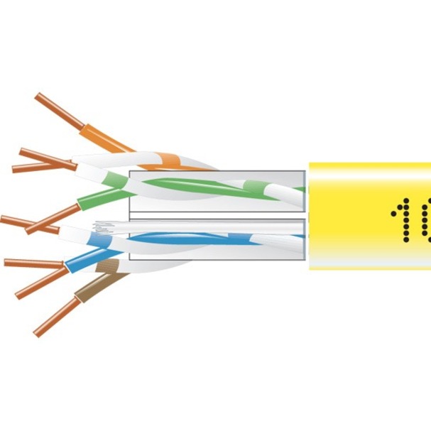 CAT6 550-MHZ SOLID ETHERNET BULK CABLE - UNSHIELDED (UTP), CMP PLENUM, YELLOW, 1