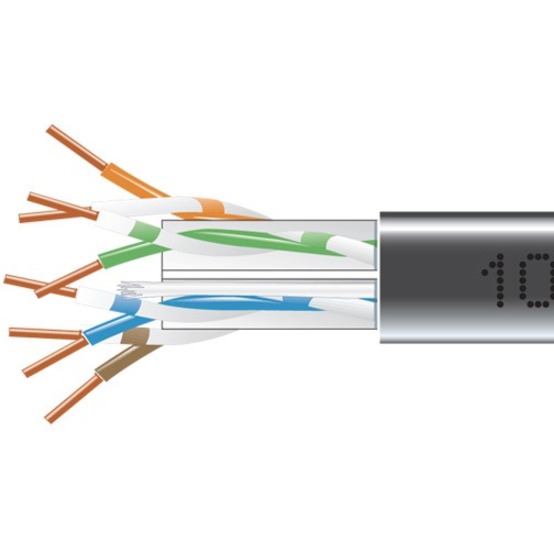 CAT6 550-MHZ SOLID ETHERNET BULK CABLE - UNSHIELDED (UTP), CMP PLENUM, BLACK, 10