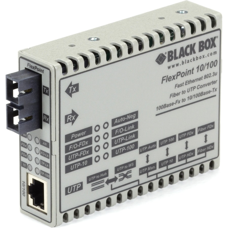 FAST ETHERNET (100-MBPS) MEDIA CONVERTER - 10/100-MBPS COPPER TO 100-MBPS MULTIM