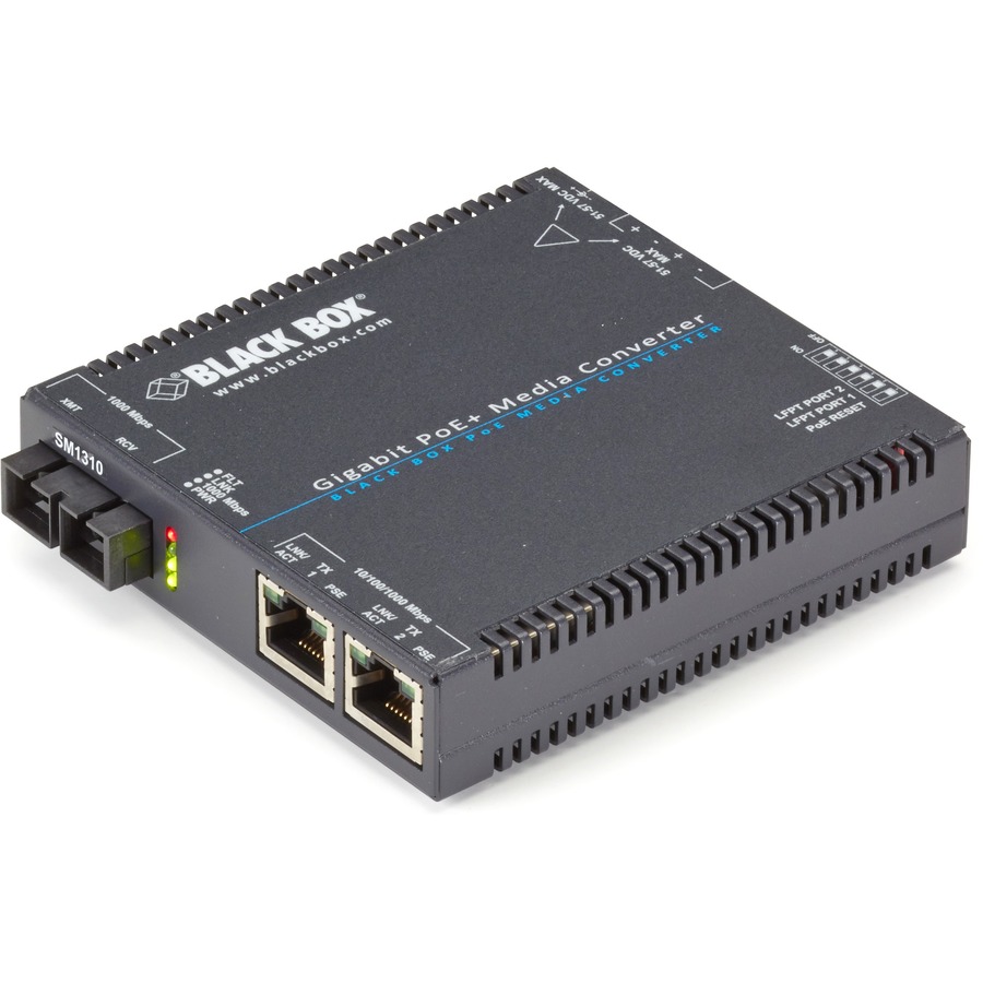GIGABIT ETHERNET (1000-MBPS) POE+ MEDIA CONVERTER - 10/100/1000-MBPS COPPER TO 1