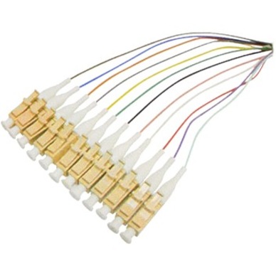 THIS IS A 3M SPLICE 12-STRAND MULTICOLORED RISER-RATED FIBER PIGTAIL CABLE. OS1