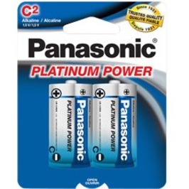 PANASONIC Platinum Power C Alkaline Battery 2 Pack (LR14XP2B)
