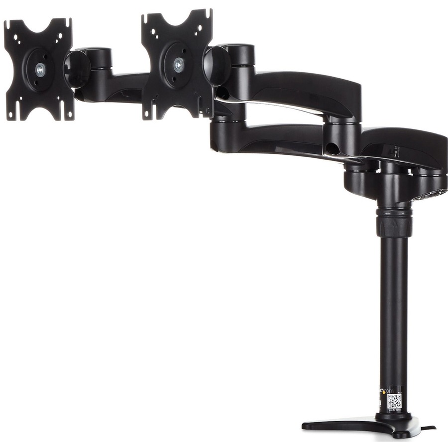 StarTech Articulating Dual Monitor Arm - Grommet / Desk Mount with Cable Management & Height Adjust - 12" to 24" Screen Support - 13.61 kg Load Capacity - Steel, Plastic - Black