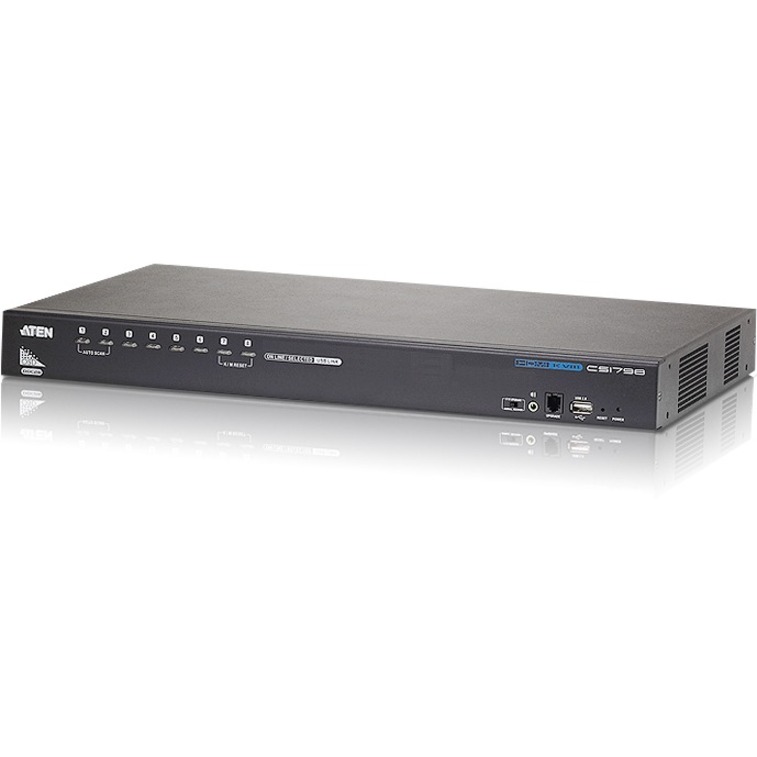 The CS1798 8-port USB HDMI KVM Switch is a multi-purpose appliance that consolid